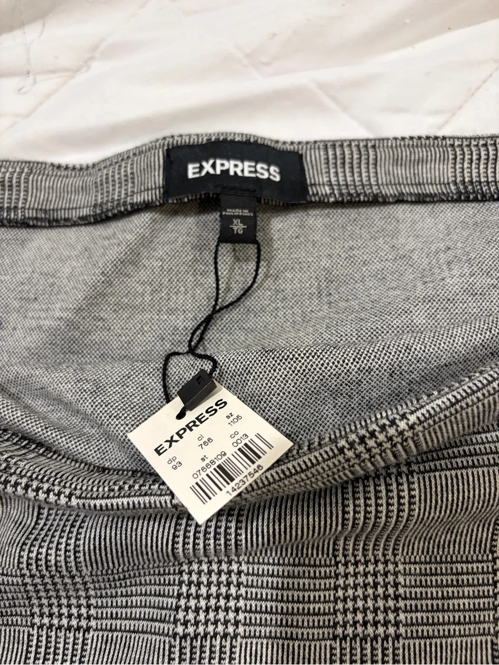 Express Gray Plaid Pencil Skirt